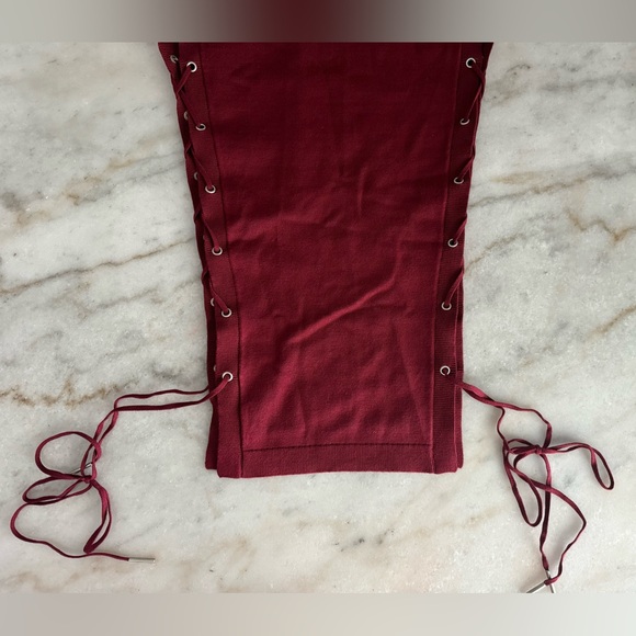 NWT-Lace Up Sides Midi Dress - Picture 8 of 8